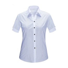Professional custom women's short-sleeved shirts Design formal V-neck striped shirts slim waist Shirt center 30% Cotton 22% Tencel YWD3006 CHENSHANG SKR057 Professional custom women's short-sleeved shirts Design formal V-neck striped shirts slim waist Shirt center 30% Cotton 22% Tencel YWD3006 CHENSHANG SKR057